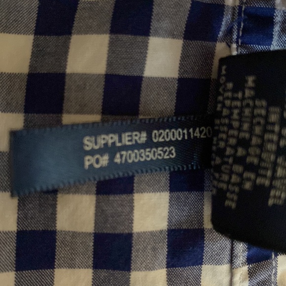 Ralph Lauren navy white gingham button down shirt yellow polo pony - Picture 12 of 13